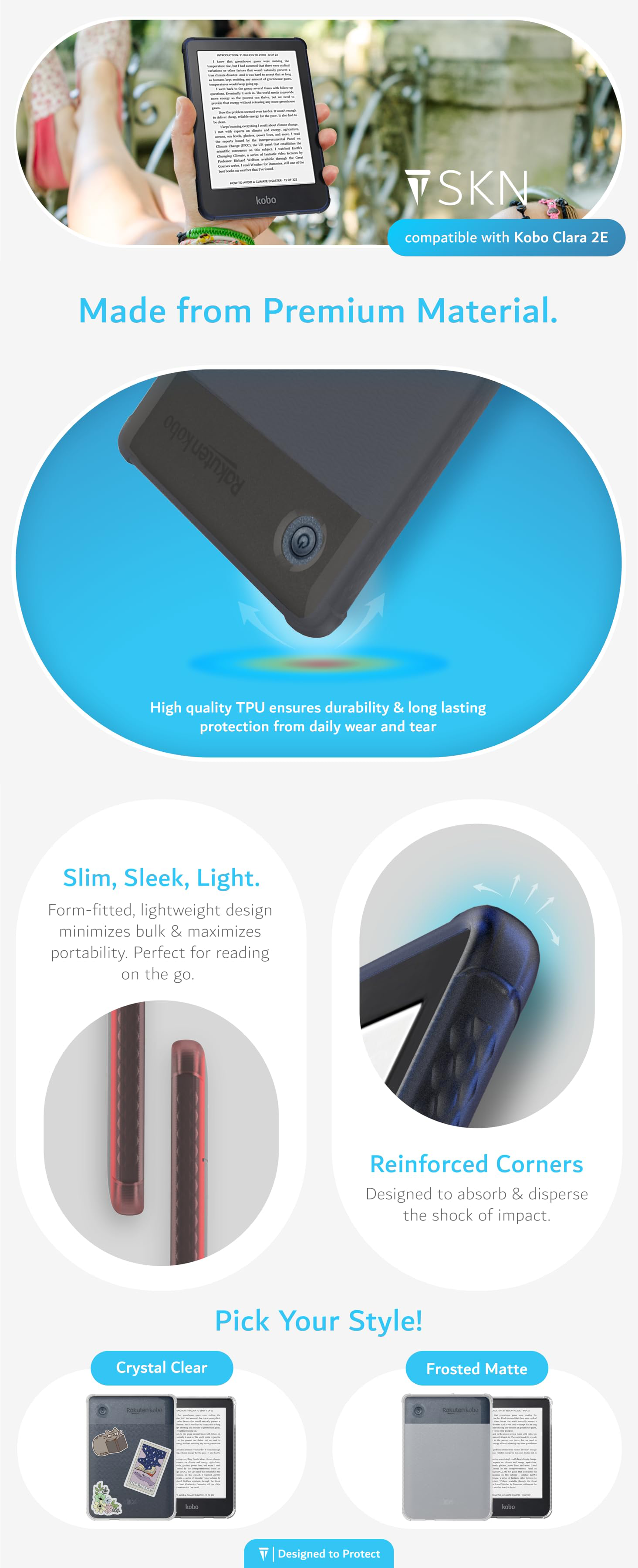 TUDIA Kobo Clara 2E SKN Heavy Duty Case