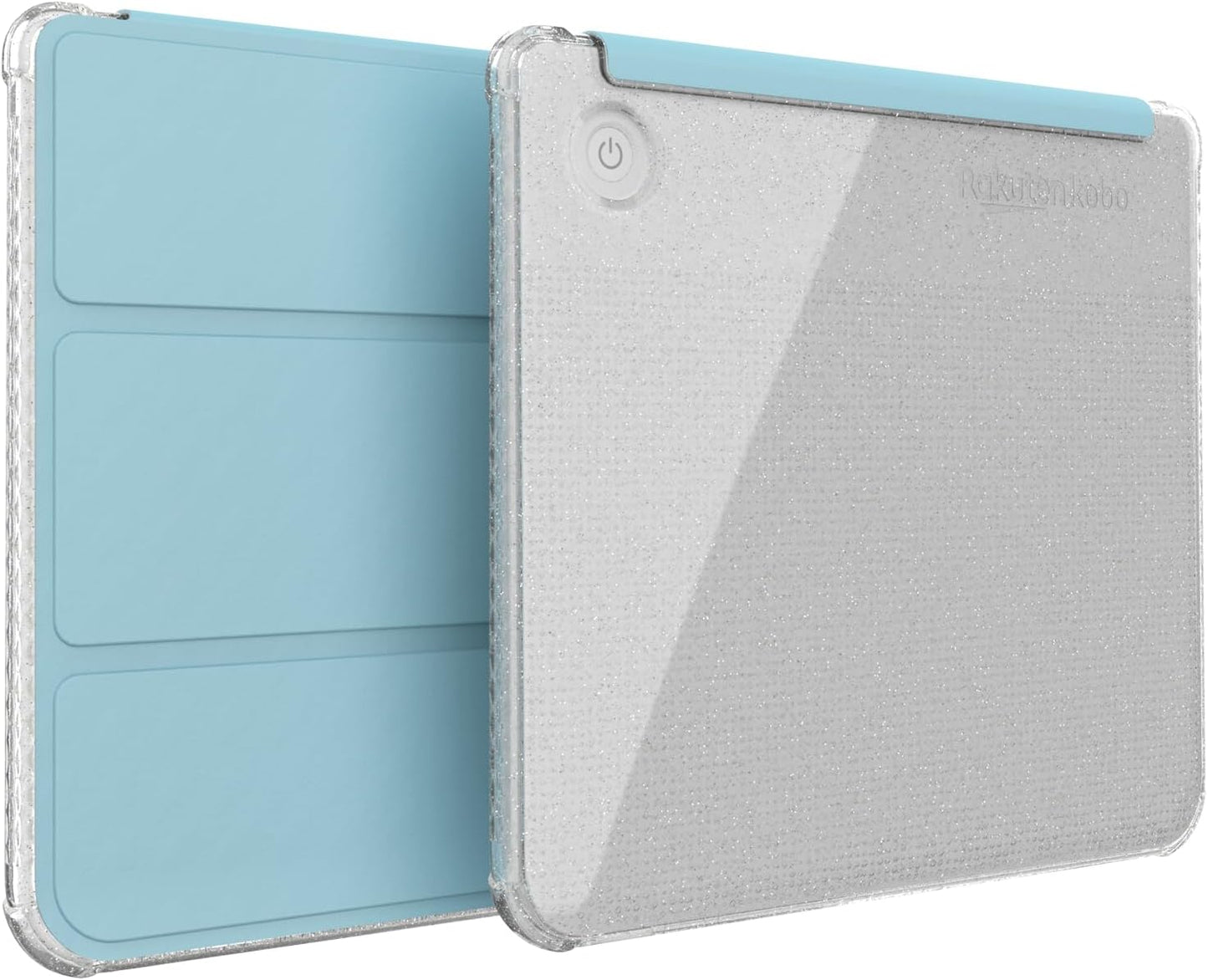 Kobo Libra Colour 2024 SKN Flip Series Trifold Leather eReader Case in Glitter Sky Blue – Stylish TPU Protective Cover