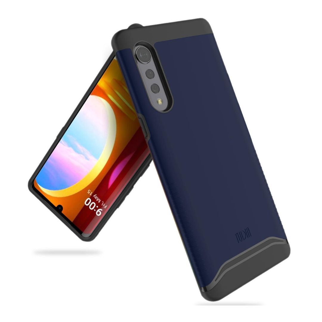 LG Velvet 5G UW phone case MERGE heavy duty dual layer in indigo blue, shockproof protective cover for LG Velvet 5G smartphone