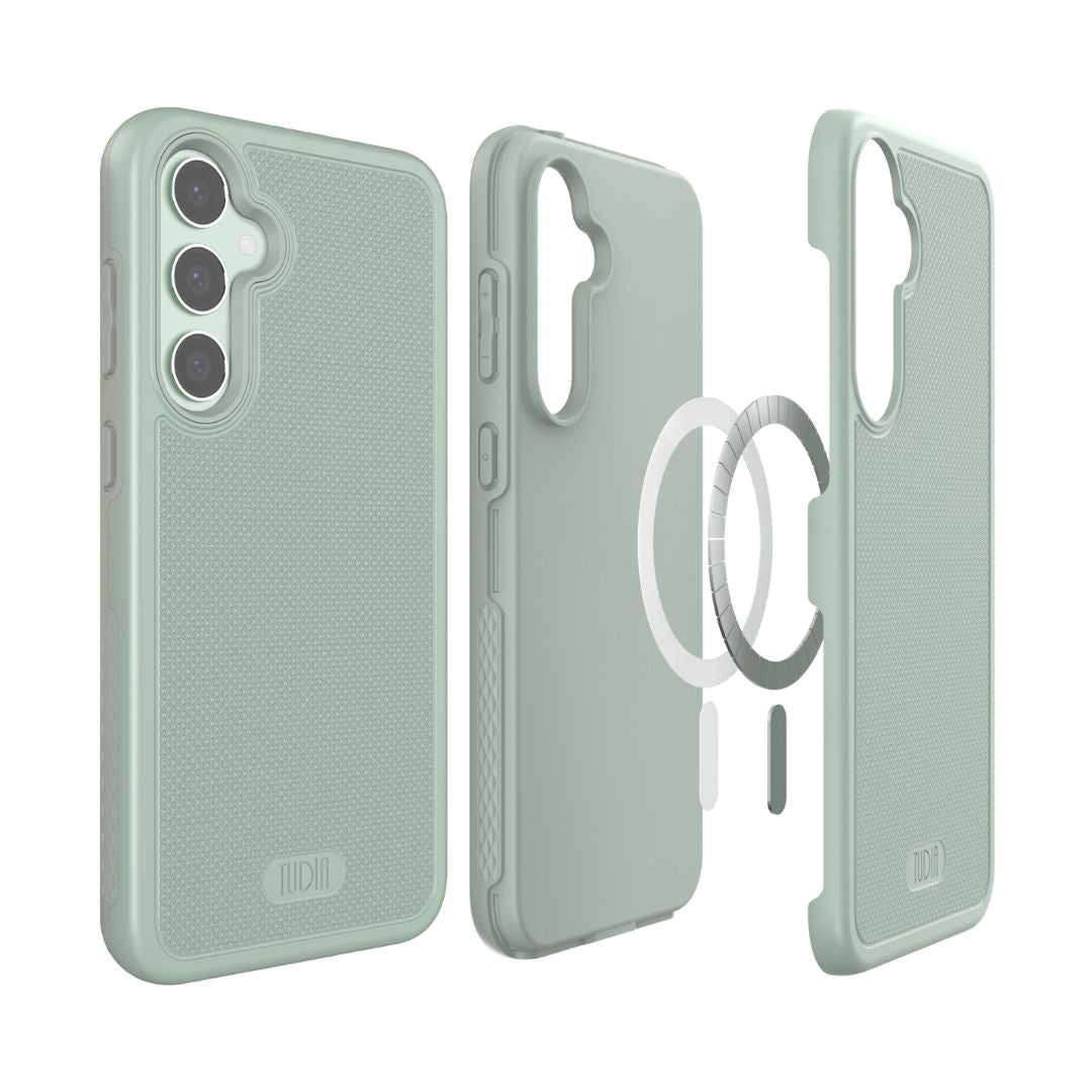 Green Lily TUDIA MergeGrip MagSafe Compatible Case for Samsung Galaxy S23 FE – Slim Shockproof Protective Phone Cover with Built-In Magnet