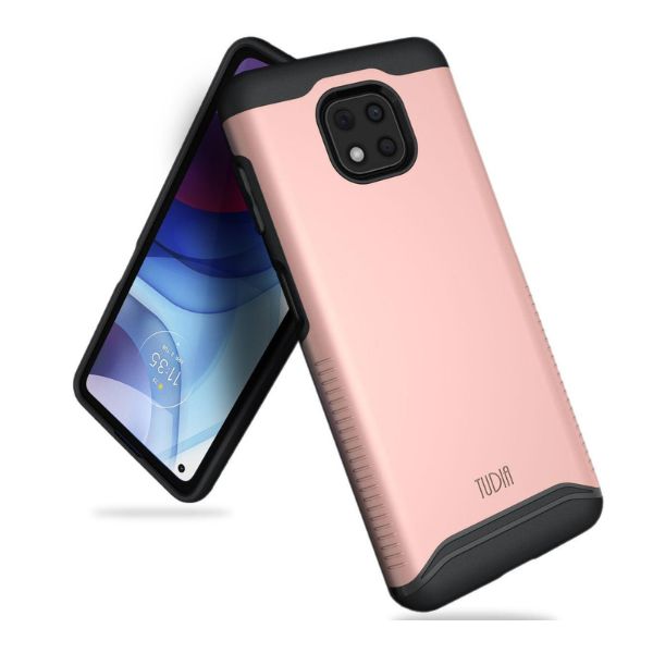 Rose Gold MERGE Heavy Duty Dual Layer Protective Case for Motorola Moto G Power 2021