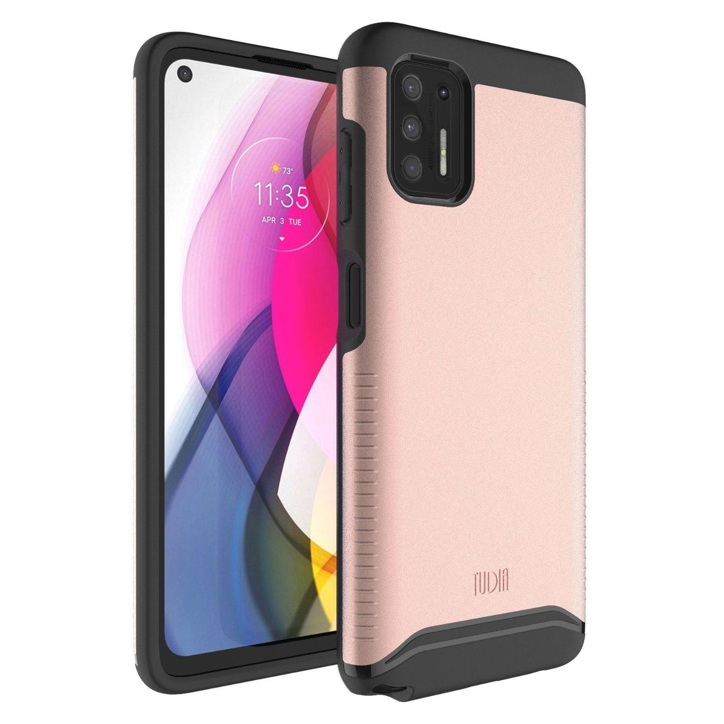 Rose Gold TUDIA MERGE Dual Layer Case for Moto G Stylus (2021) – Rugged Heavy Duty Shockproof Protective Cover