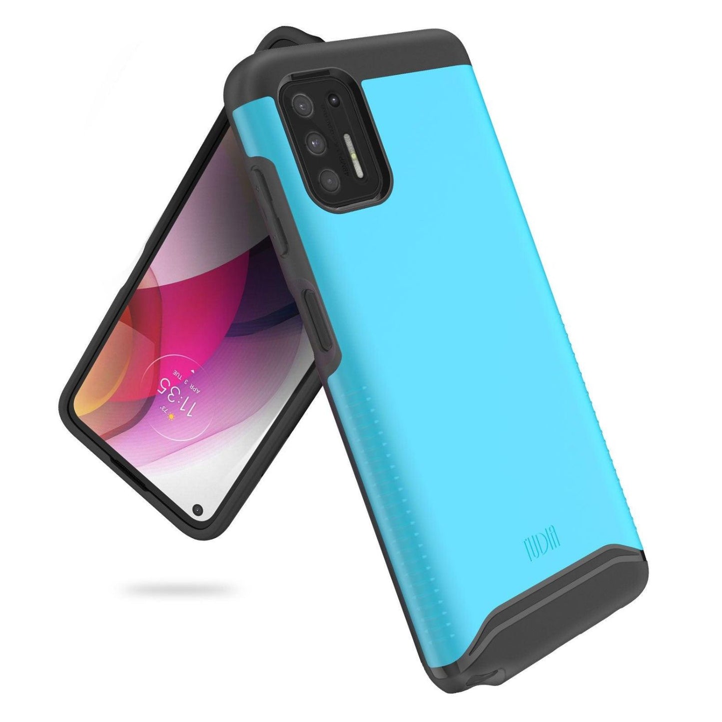 Blue MERGE heavy duty dual layer shockproof case for Moto G Stylus 2021 4G smartphone protection