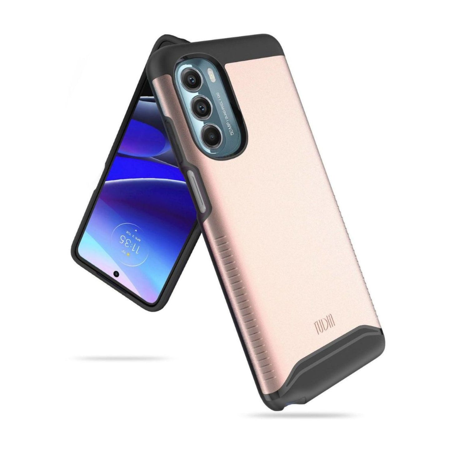 Rose Gold MERGE heavy duty dual layer protective case for Moto G Stylus 5G (2022) smartphone, shockproof slim armor cover