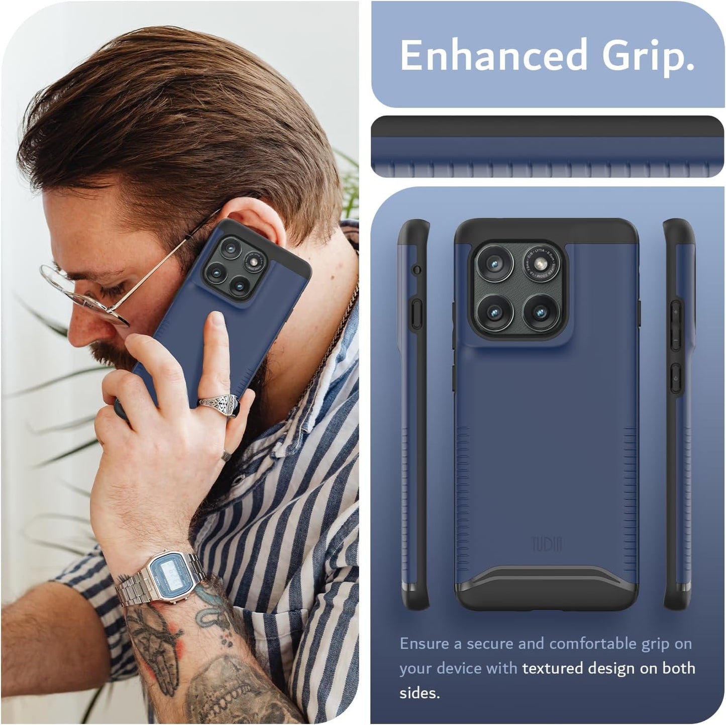 Rugged DualShield MergeGrip Case for Motorola Edge 2025 – Military-Grade Drop Protection with Non-Slip Grip