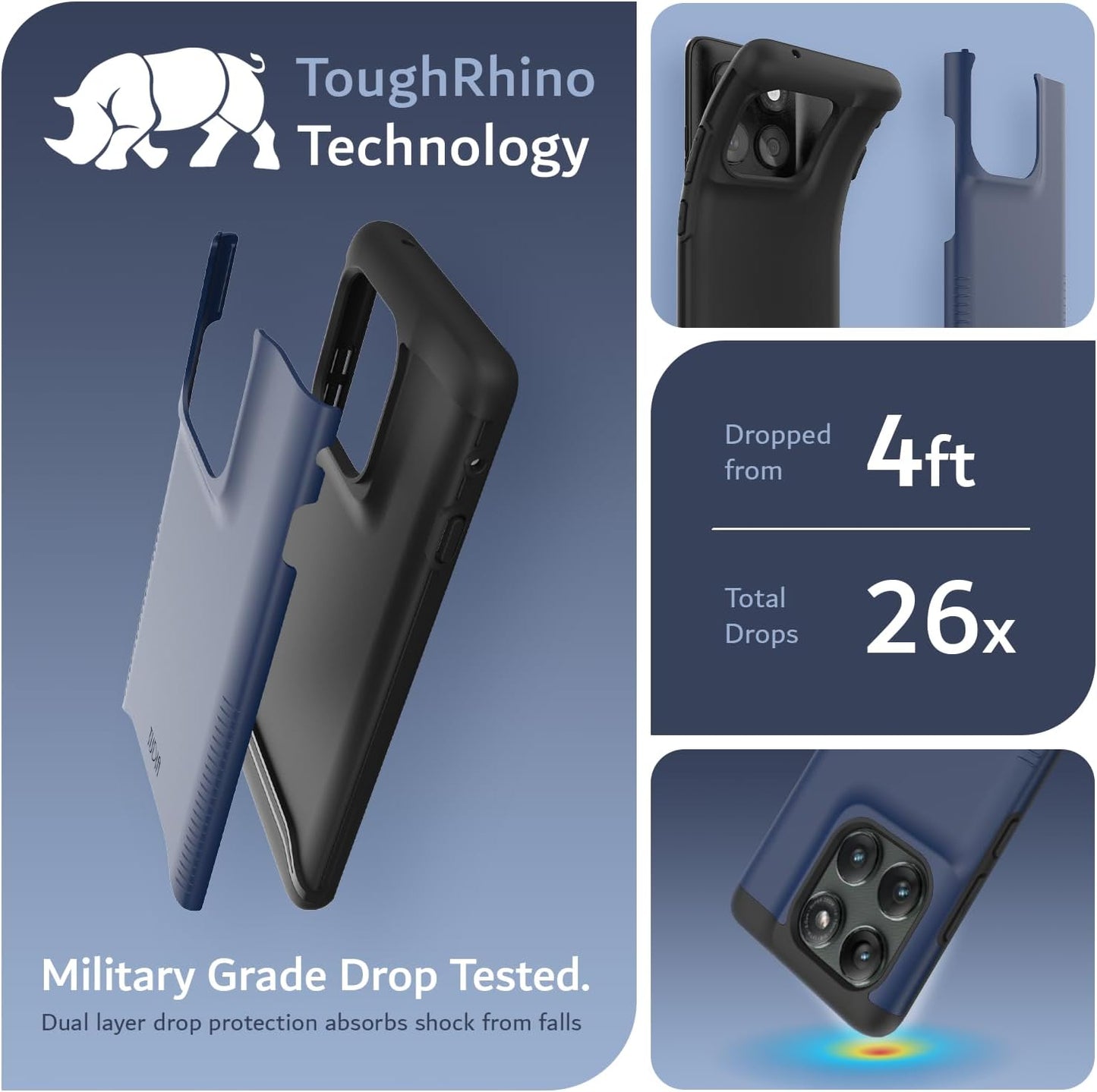 TUDIA DualShield MergeGrip Rugged Case for Motorola Edge 2025 – Shockproof, Heavy Duty, Slim Fit Cover