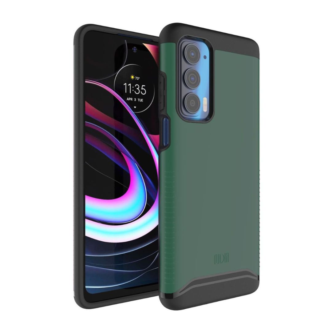 Hunter Green Motorola Edge 5G UW Case MERGE Heavy Duty Dual Layer Shockproof Protective Phone Cover, Compatible with Moto Edge (2021)