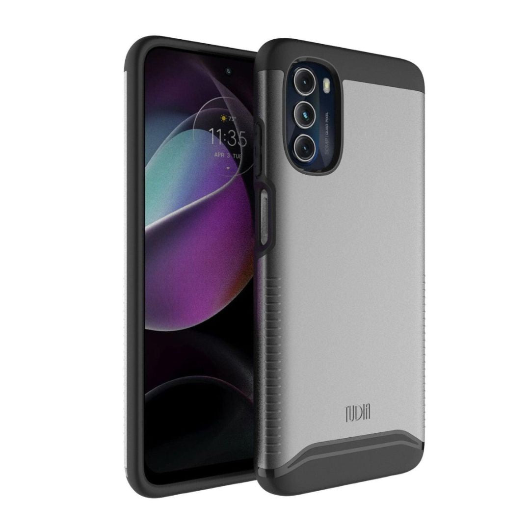 TUDIA MERGE Heavy Duty Case for Motorola Moto G 5G (2022) – Shockproof Dual Layer Slim Protective Phone Cover in Metallic Slate