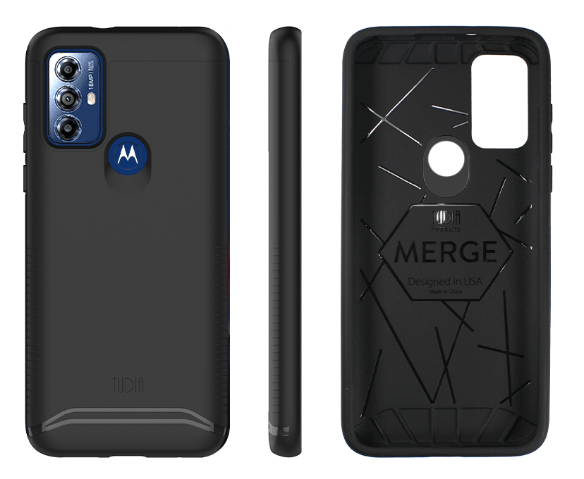Motorola Moto G Play 2023 phone case MERGE DualShield heavy duty protective cover in jet black, shockproof slim case with durable dual-layer design