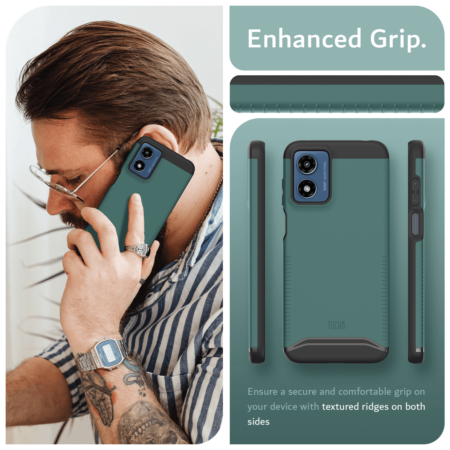 Motorola Moto G Play 4G (2024) MERGE Case – Heavy Duty Dual Layer Shockproof Protective Phone Cover with Enhanced Grip