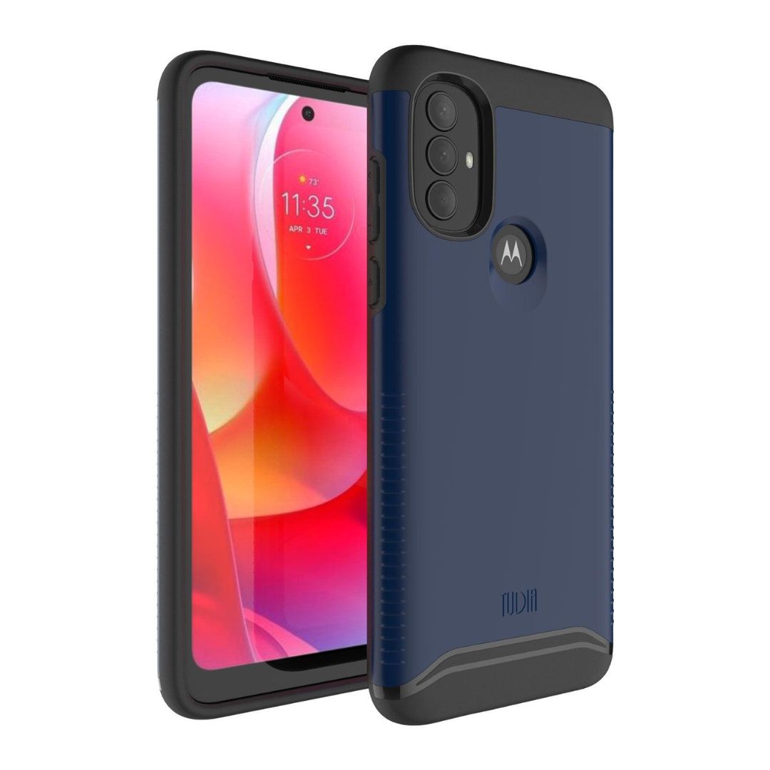 Motorola Moto G Power 2022 and Moto G Play 2023 protective heavy duty dual layer phone case in indigo blue from MERGE series