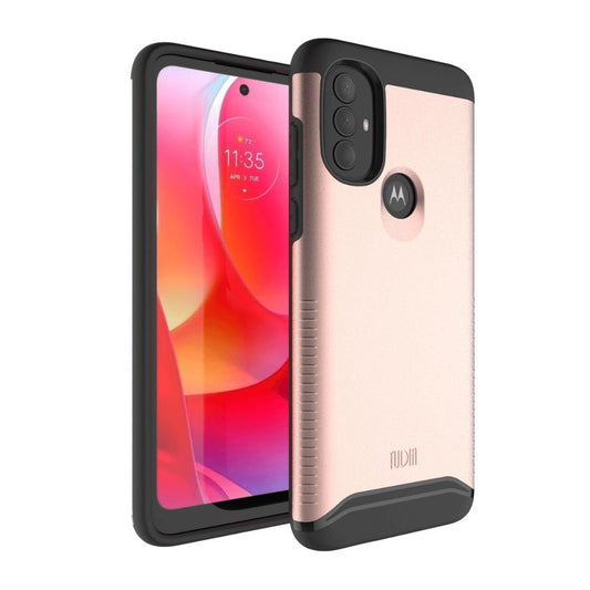 Rose Gold Heavy Duty Dual Layer Protective Case for Motorola Moto G Power 2022 and Moto G Play 2023 by MERGE