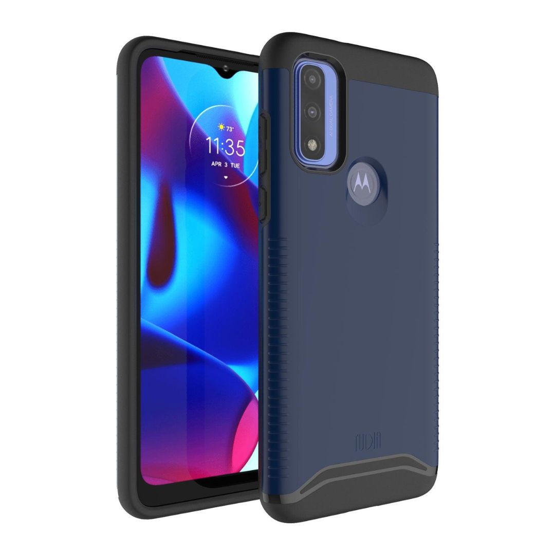 Indigo Blue TUDIA MERGE Dual Layer Protective Case for Motorola Moto G Pure (2021) – Rugged Shockproof Slim Fit Phone Cover