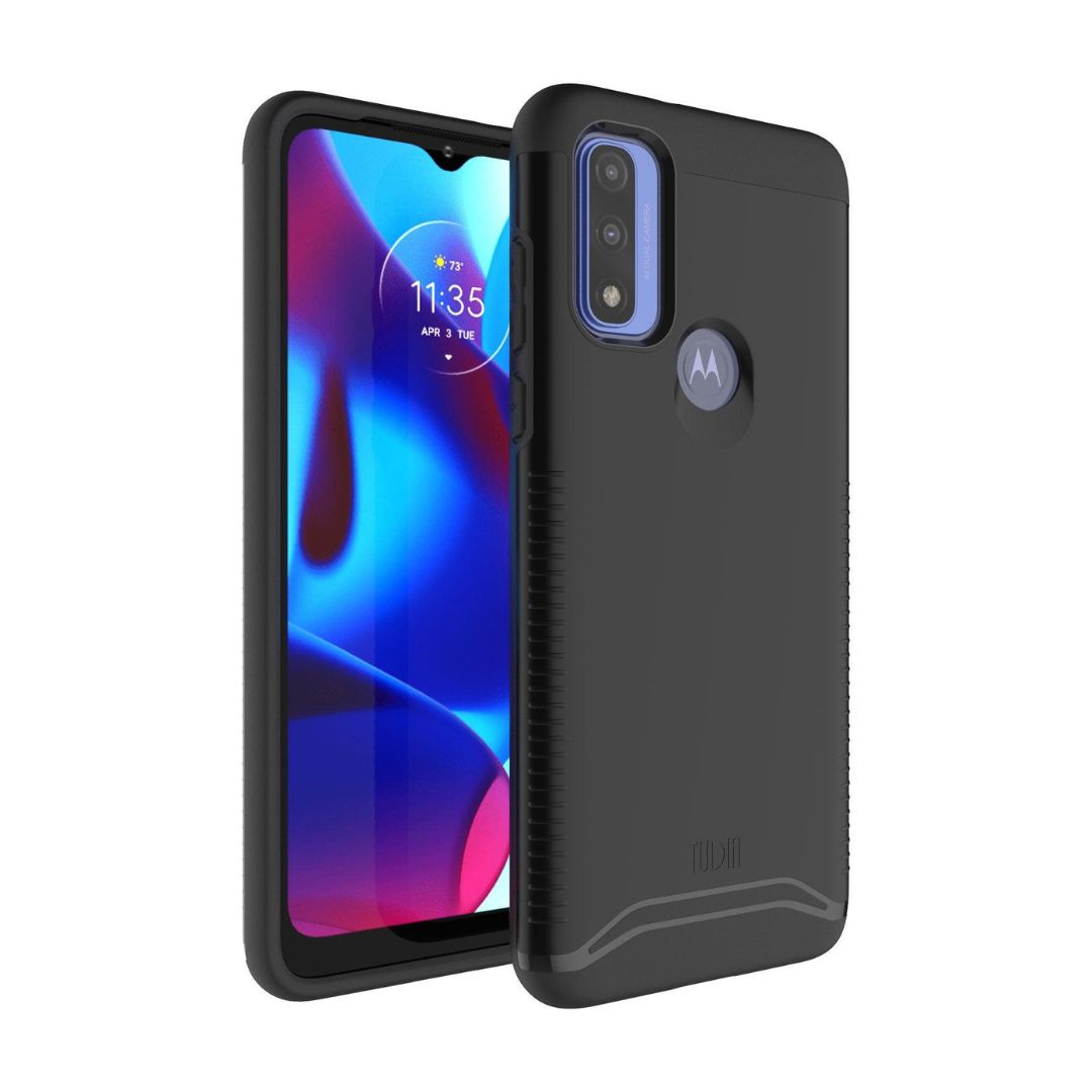 Heavy Duty Dual Layer Motorola Moto G Pure 2021 Case in Jet Black – MERGE Shockproof Protective Cover