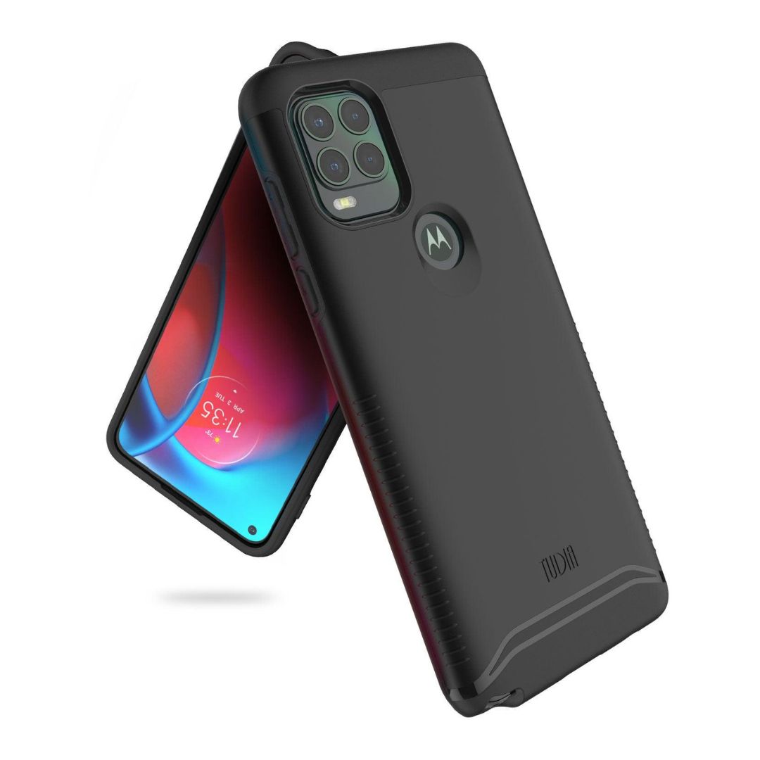 Motorola Moto G Stylus 5G 2021 heavy duty dual layer phone case MERGE in jet black, shockproof protective cover