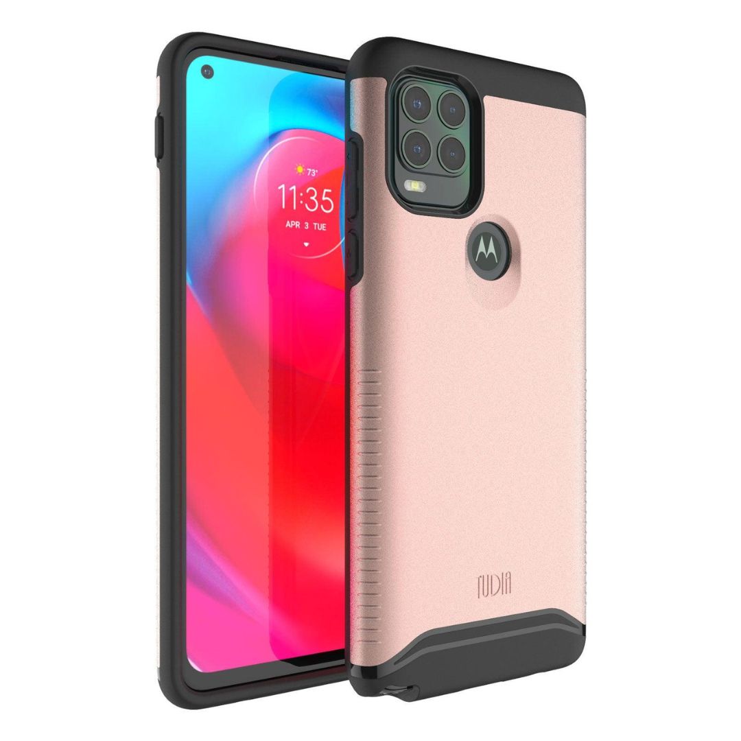 Rose Gold MERGE Heavy Duty Dual Layer Protective Case for Motorola Moto G Stylus 5G 2021 - Shockproof, Slim Fit Phone Cover