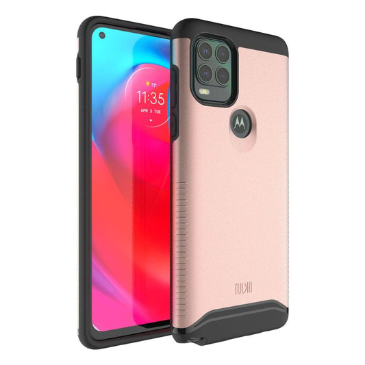 Rose Gold MERGE Heavy Duty Dual Layer Protective Case for Motorola Moto G Stylus 5G 2021 - Shockproof, Slim Fit Phone Cover