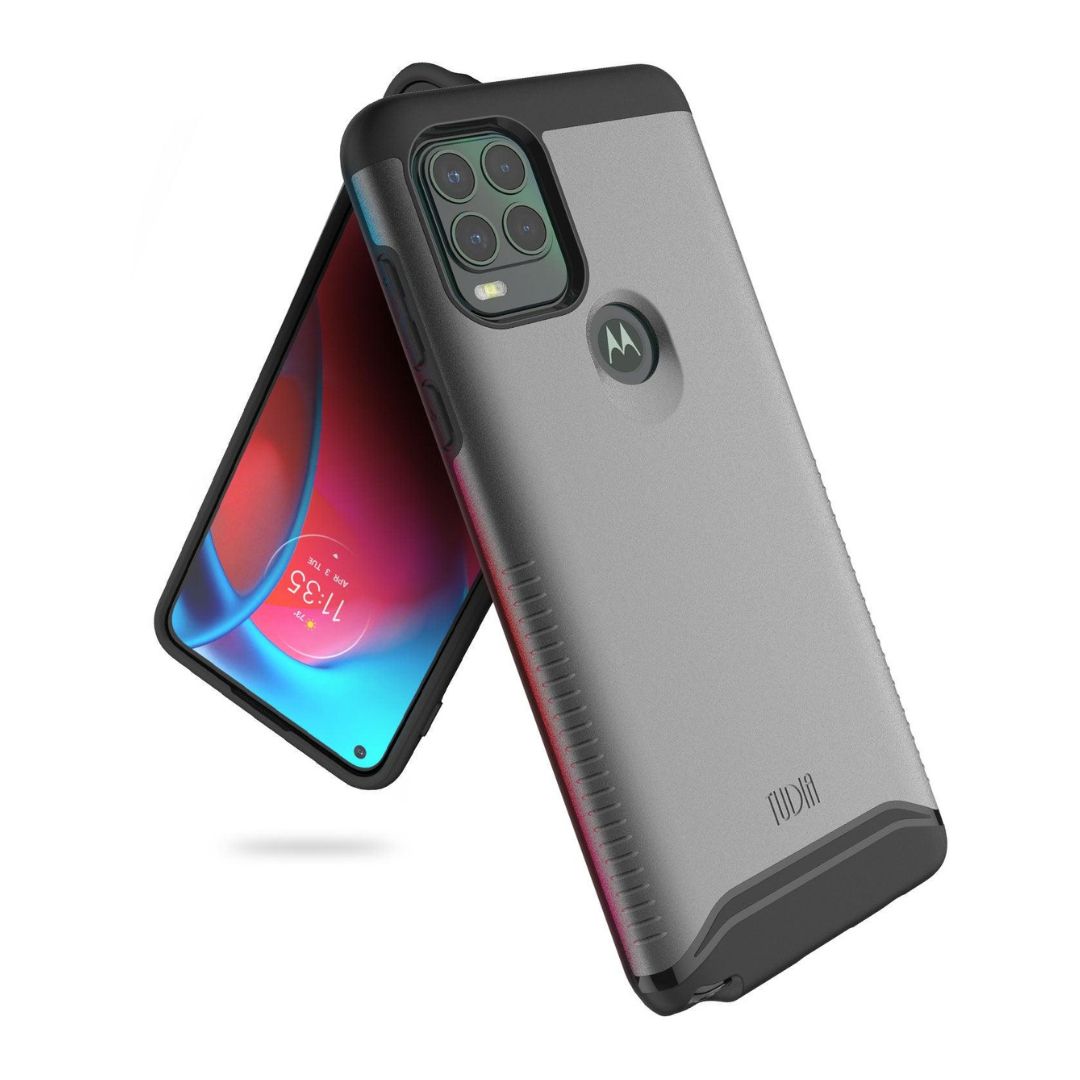 Motorola Moto G Stylus 5G 2021 phone case MERGE heavy duty dual layer in metallic slate color – rugged shockproof protective cover
