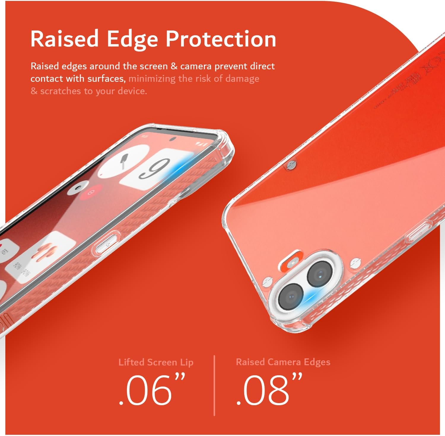 Transparent shockproof TPU case for Nothing CMF Phone (1) – slim crystal clear protective cover with raised edge screen and camera protection