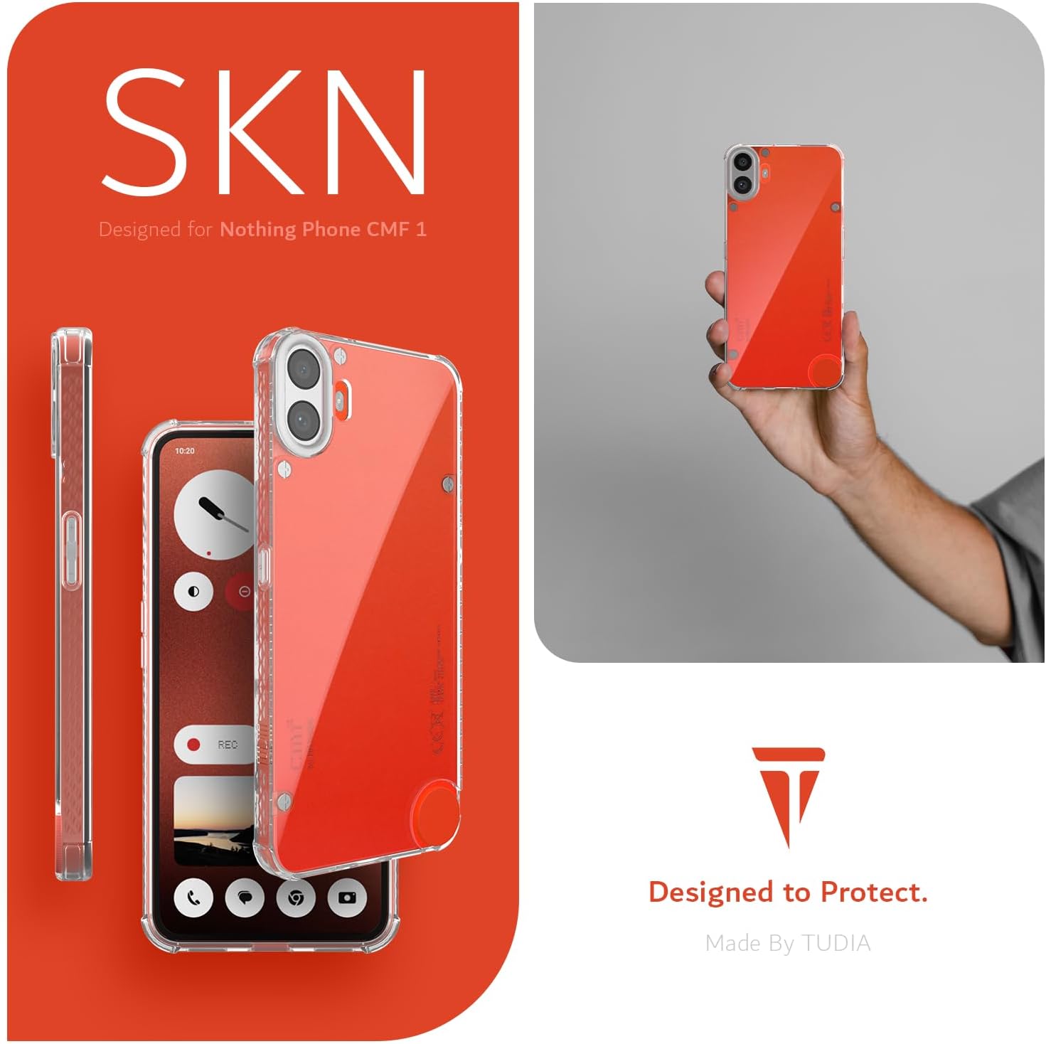 Crystal Clear TPU Case for Nothing CMF Phone 1 – Shockproof Slim Fit with S Design Grip and Drop Protection