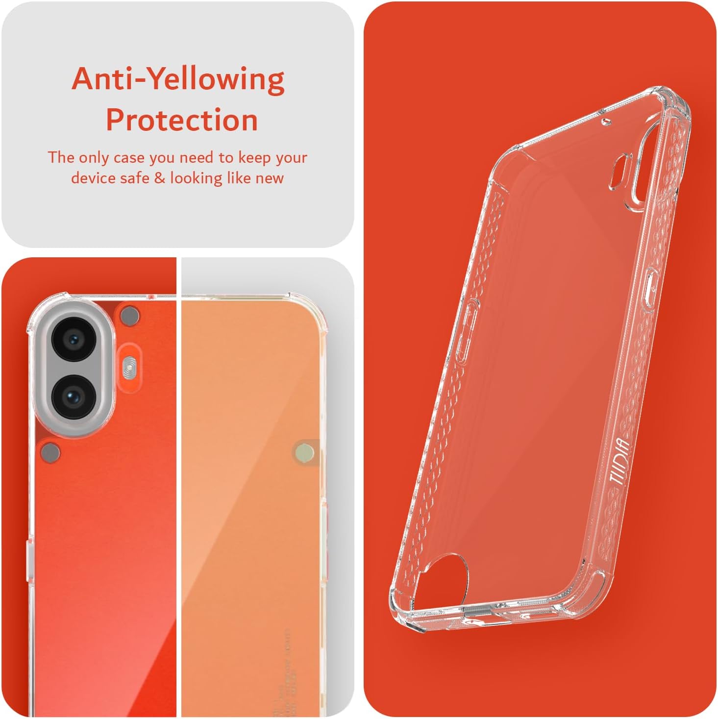Shockproof transparent TPU case for Nothing CMF Phone (1) – crystal clear anti-yellowing slim protective cover