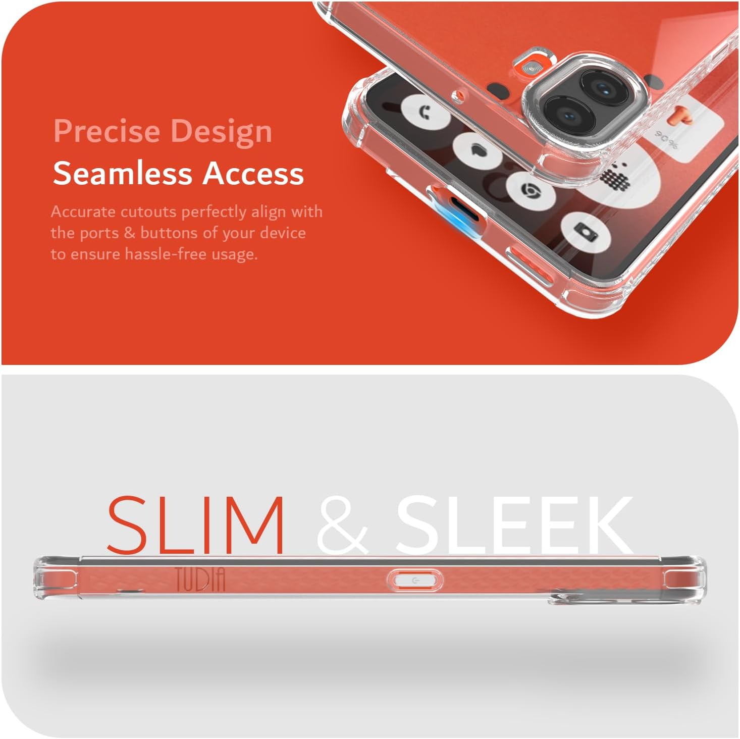 Transparent shockproof TPU case for Nothing CMF Phone (1) – slim crystal clear design with precise cutouts and seamless fit