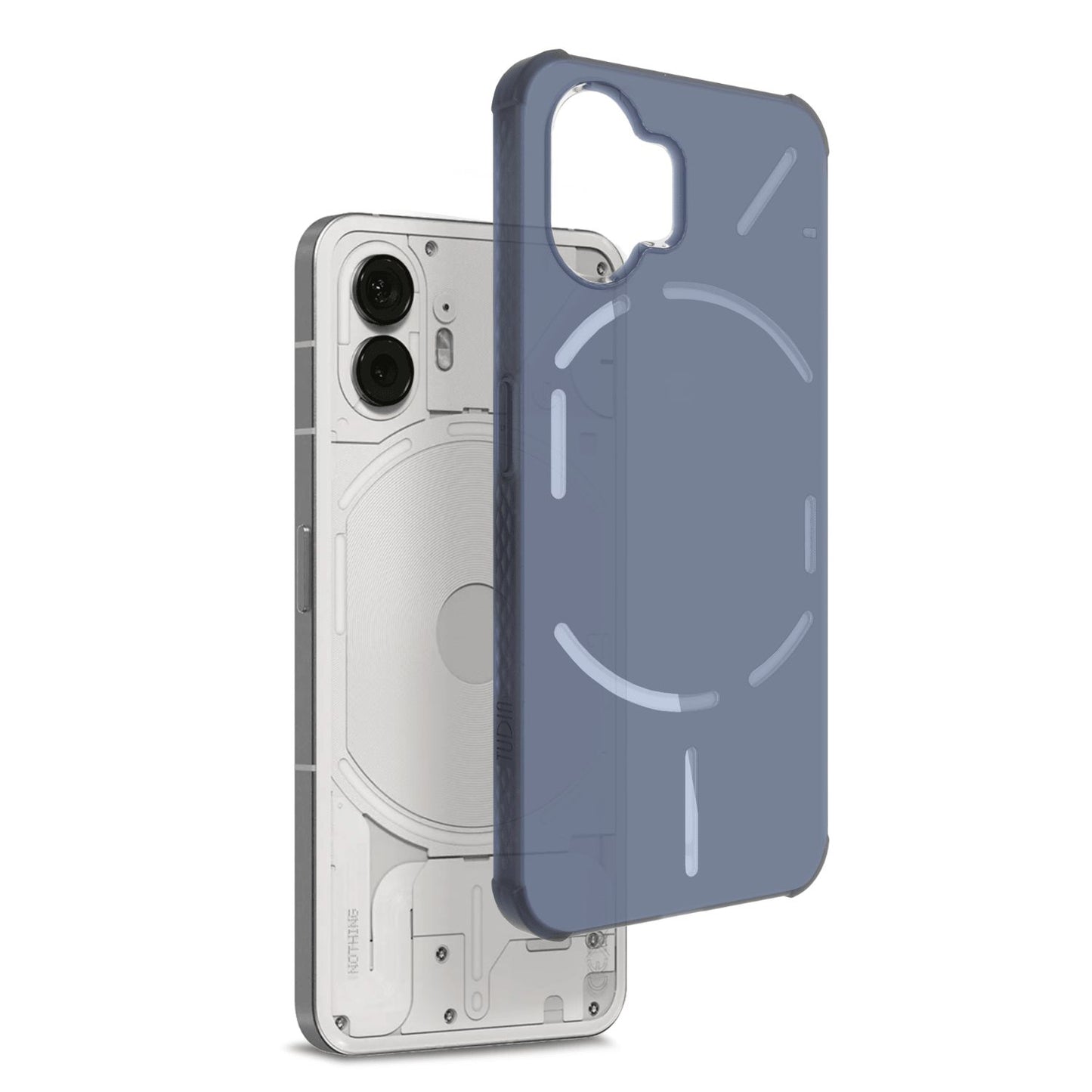 Nothing Phone 2 blue translucent frosted thin TPU case with Magsafe compatibility, slim protective cover