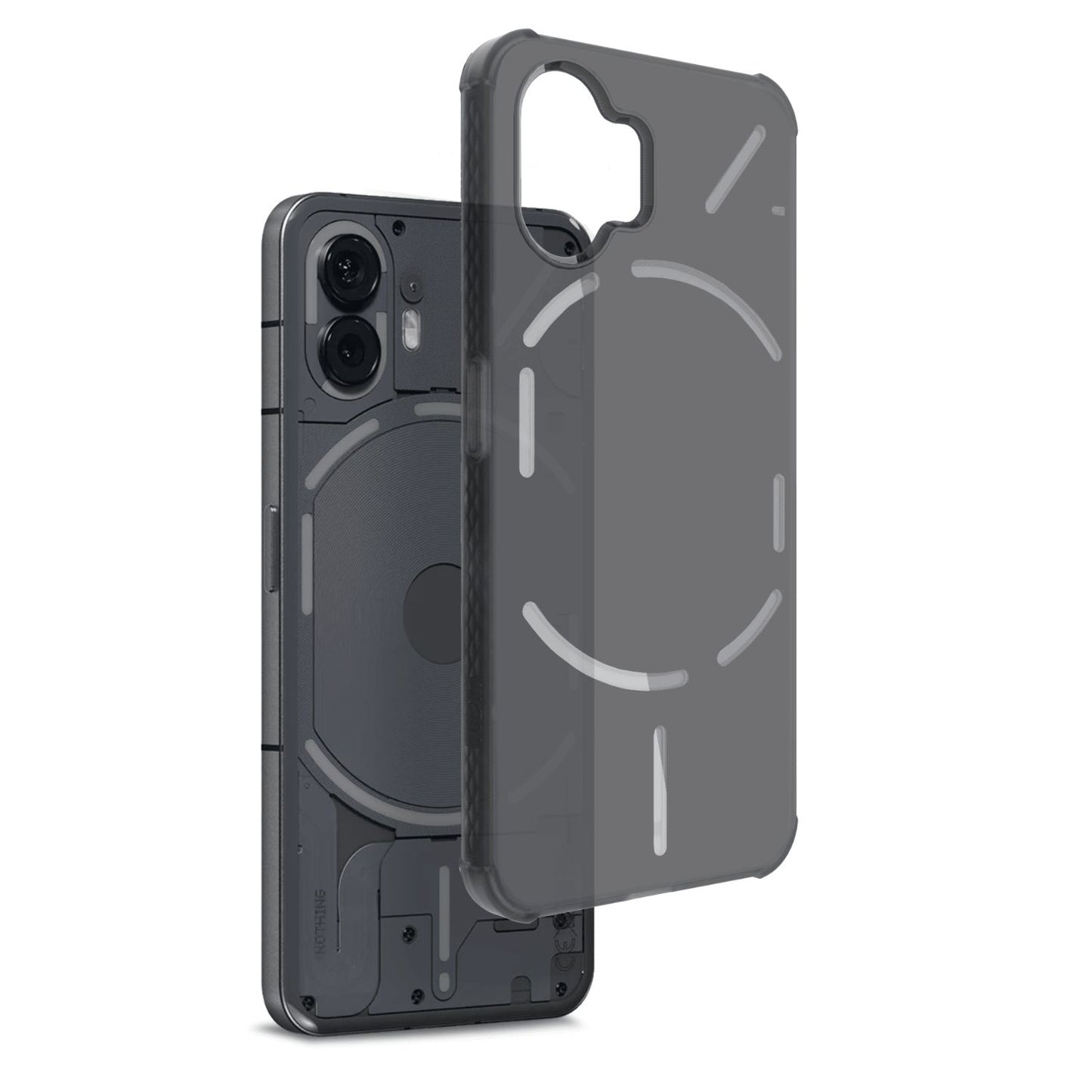 Nothing Phone 2 black translucent frosted thin TPU case with Magsafe compatibility - slim protective phone cover