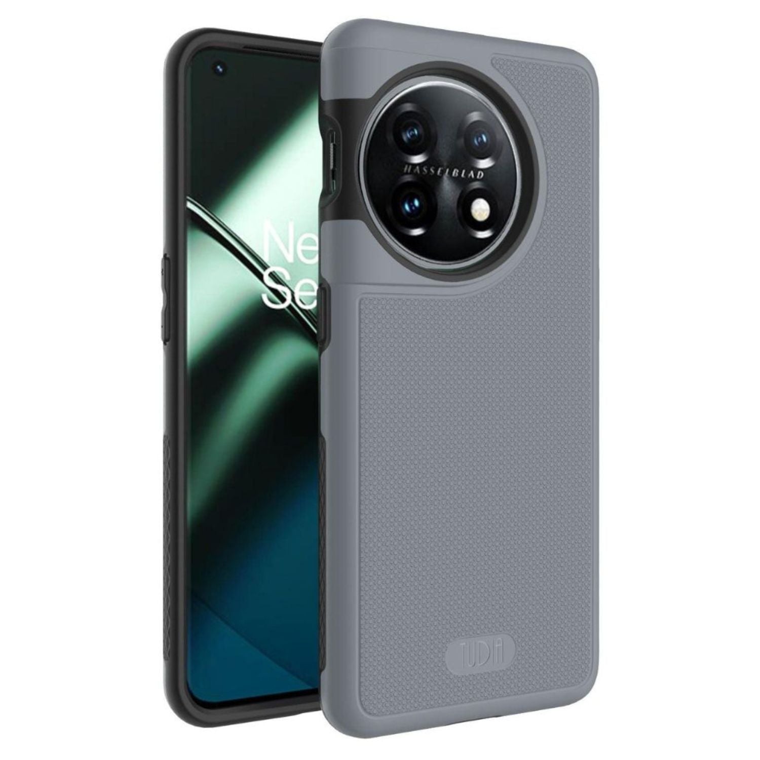 Gray MergeGrip Heavy Duty DualShield Case for OnePlus 11 – Rugged Shockproof Protective Phone Cover