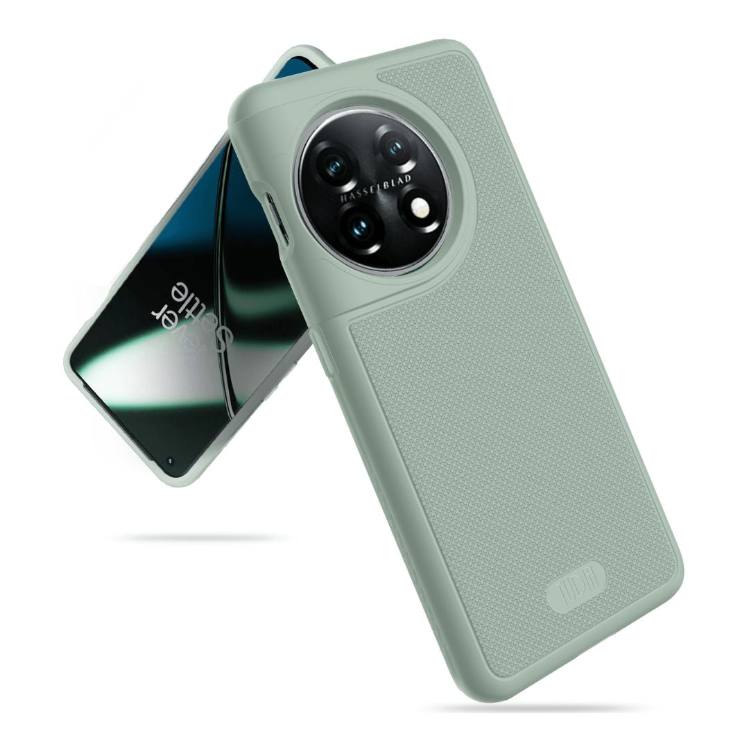 OnePlus 11 case MergeGrip heavy duty DualShield protective phone cover in Green Lily color, shockproof and durable