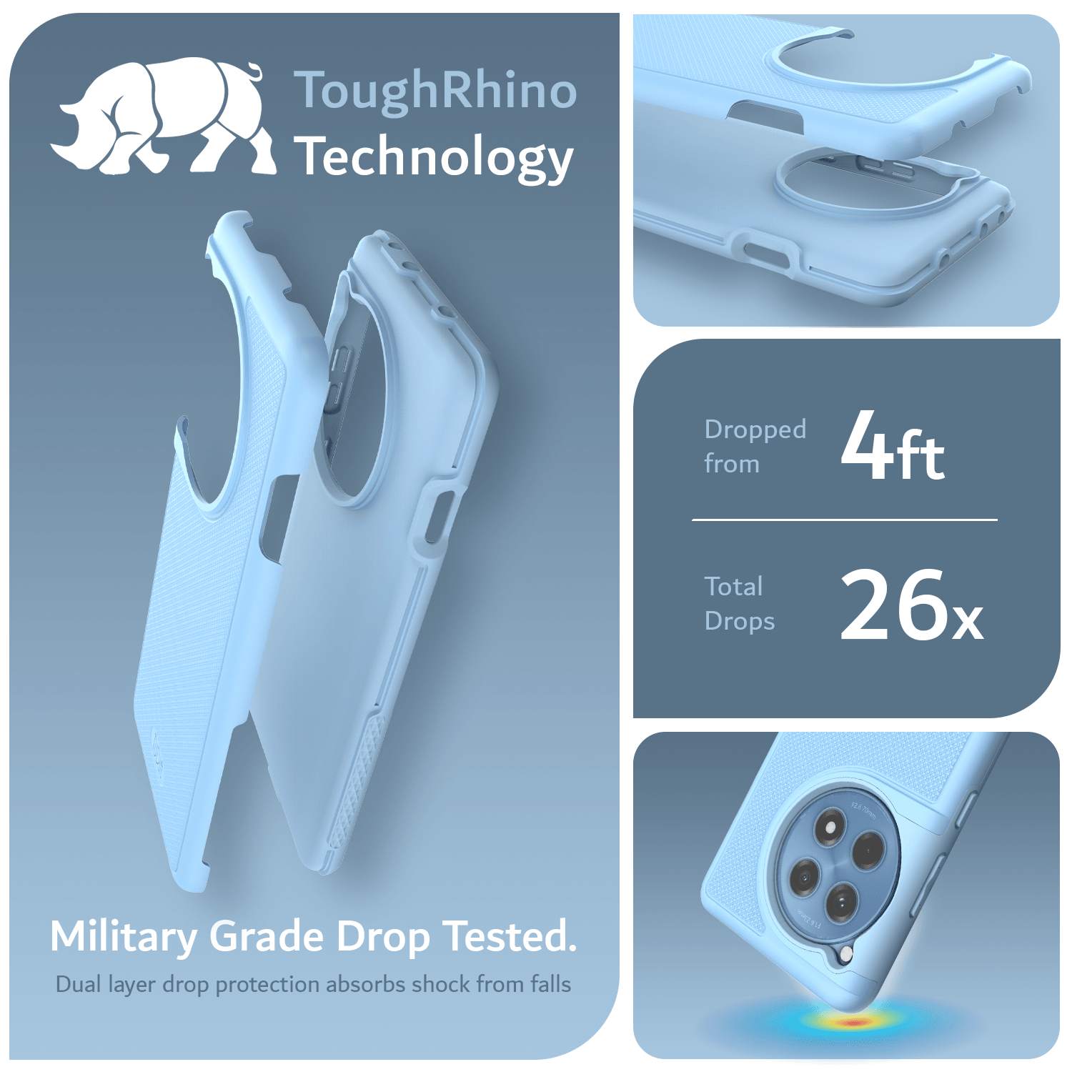 OnePlus 12R MergeGrip case – military-grade drop tested heavy duty shockproof protective phone cover with slim grip design