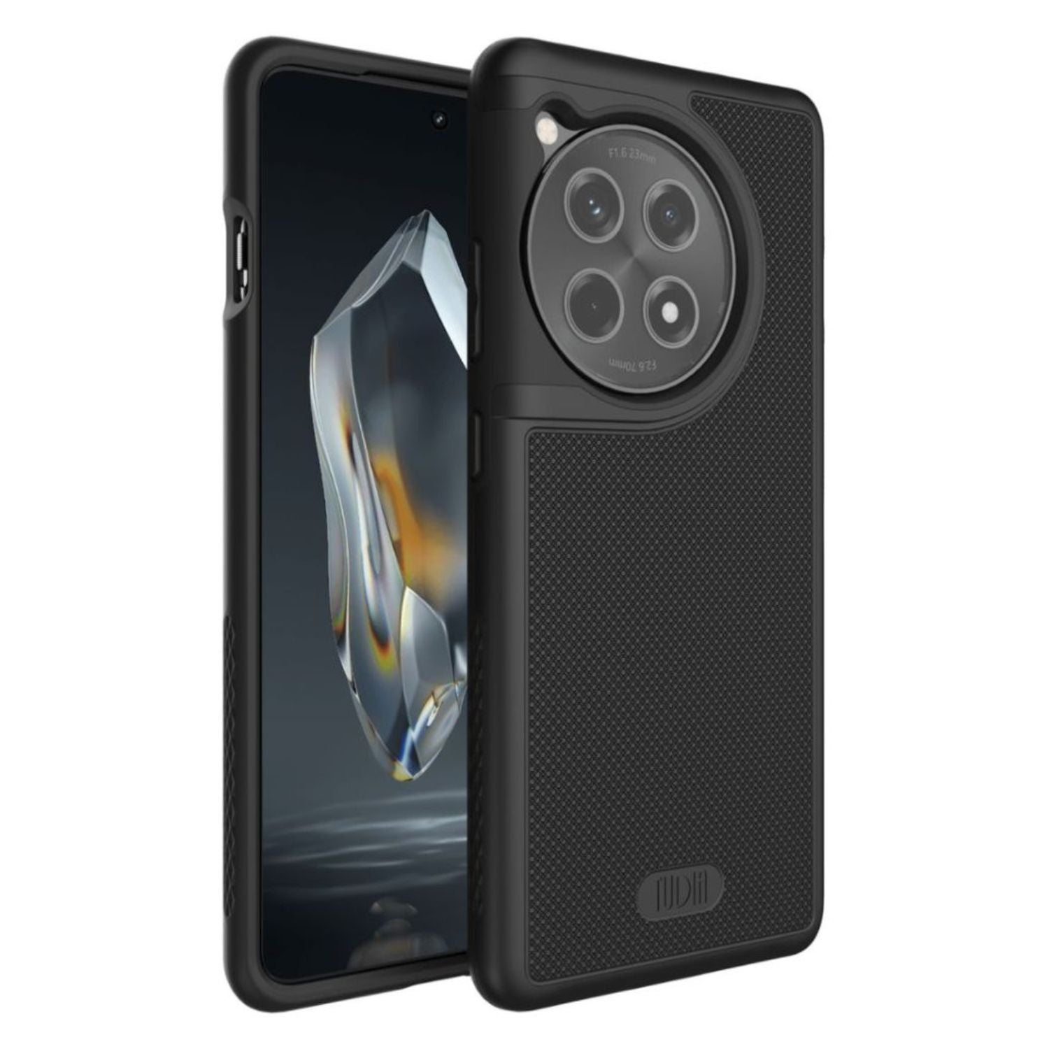 Jet Black MergeGrip Heavy Duty Shockproof Dual Layer Case for OnePlus 12R – Slim Tough Protective Phone Cover