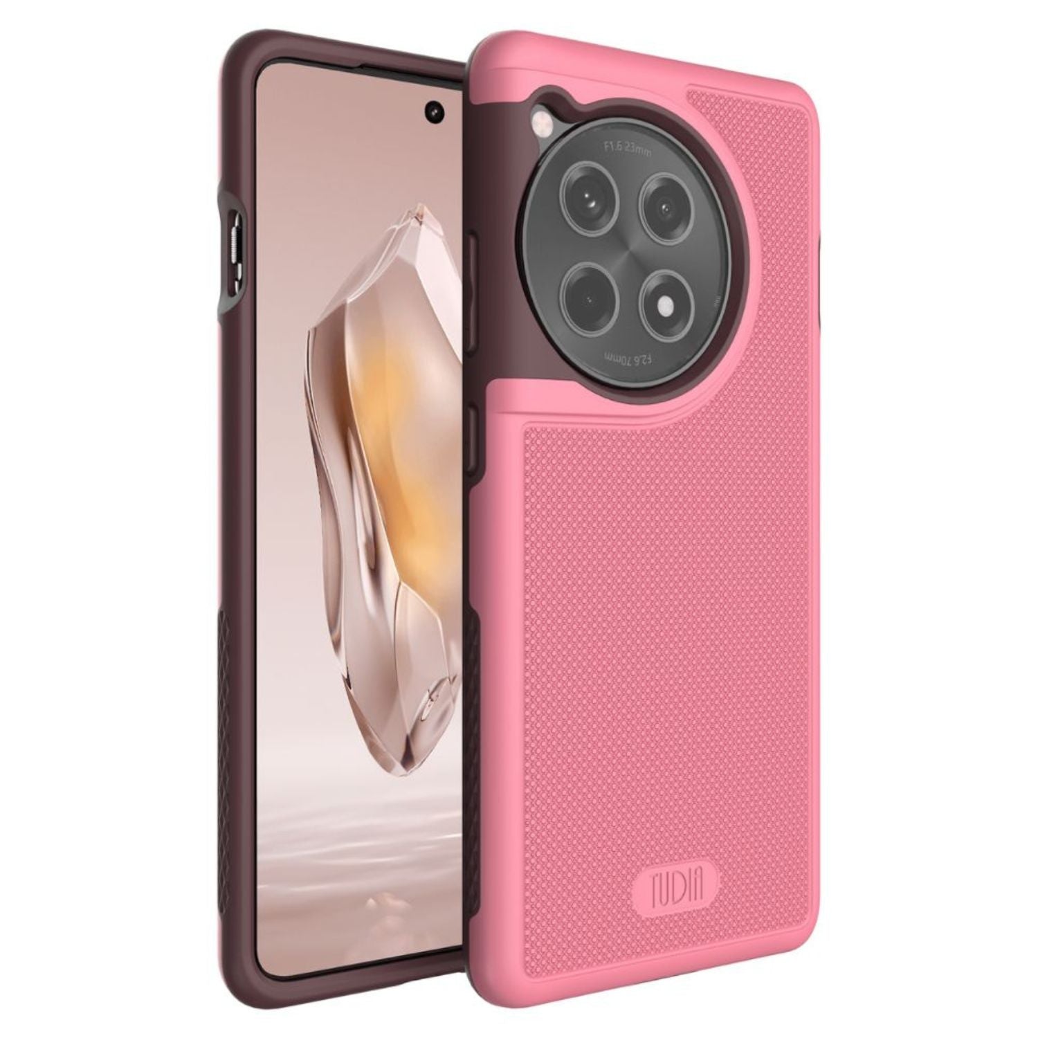 Smokey Pink MergeGrip Heavy Duty Shockproof Dual Layer Case for OnePlus 12R – Slim Tough Protective Cover