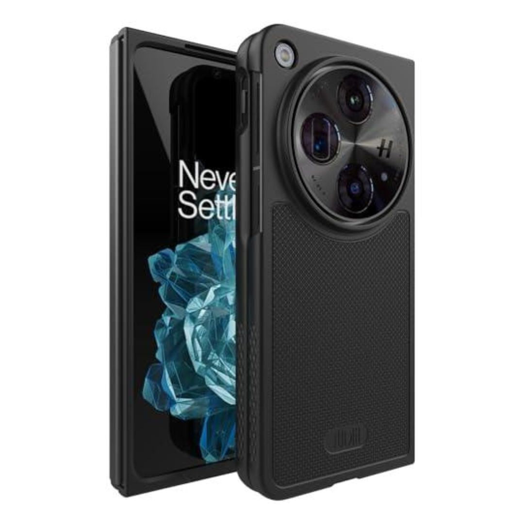 Jet Black MERGEGrip DualShield Case with Built-in Screen Protector for OnePlus Open (2023) / Oppo Find N3 – Rugged Heavy Duty Shockproof Cover
