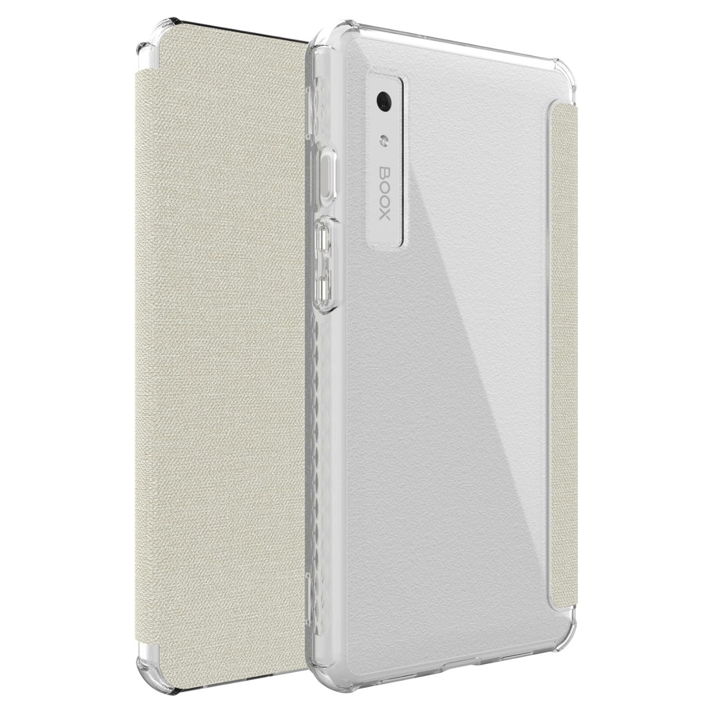 Beige SKN V2 Flip Case with Translucent TPU Back and Textured Leather for Onyx Boox Palma 2 – Slim Protective E-Reader Cover