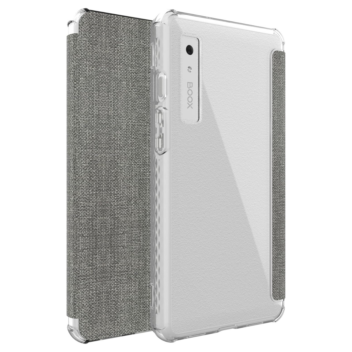Gray SKN V2 Flip Case with Translucent TPU Back and Textured Leather for Onyx Boox Palma 2 – Slim Protective E-Reader Cover