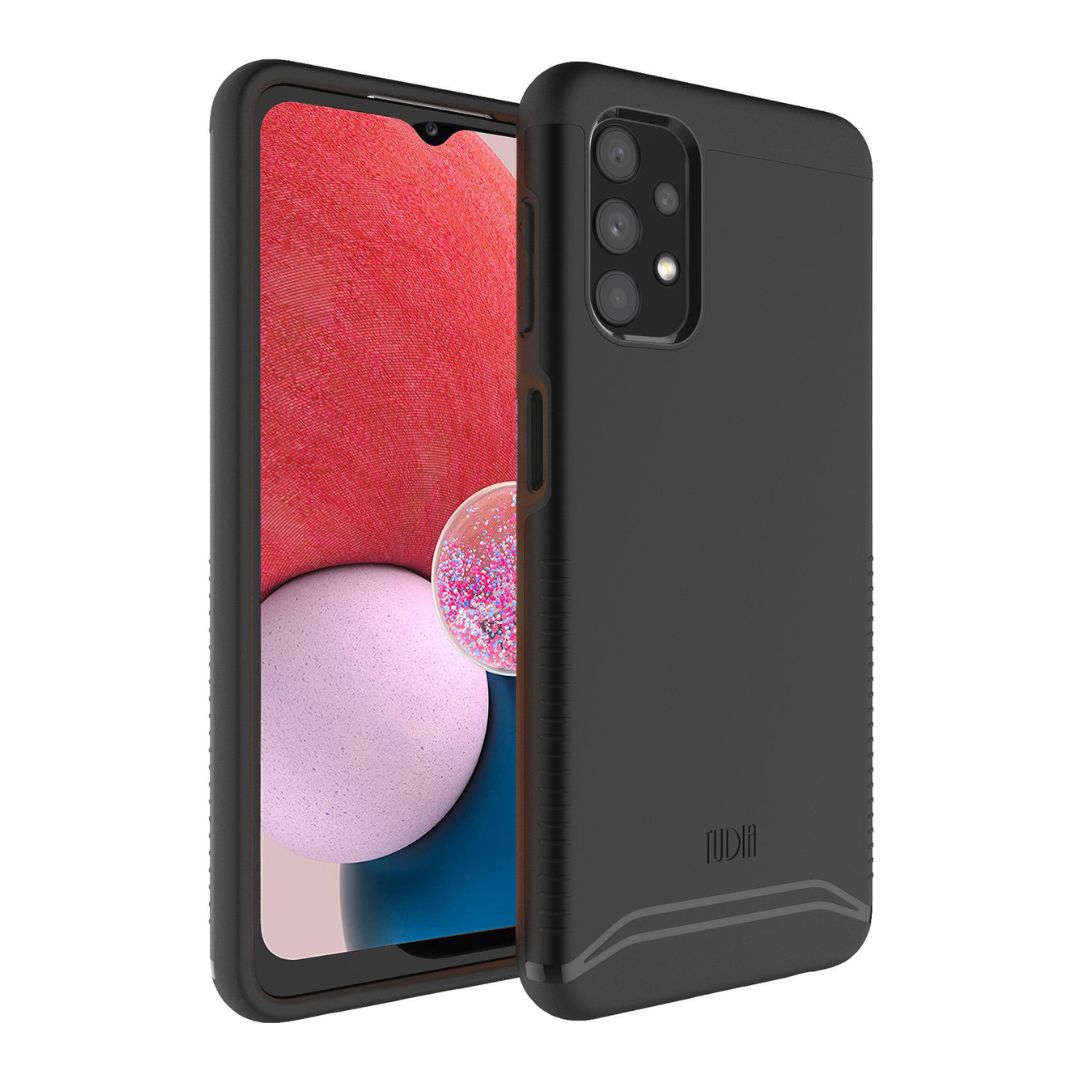 Samsung Galaxy A13 4G MERGE heavy duty dual layer phone case in jet black - rugged shockproof protective cover