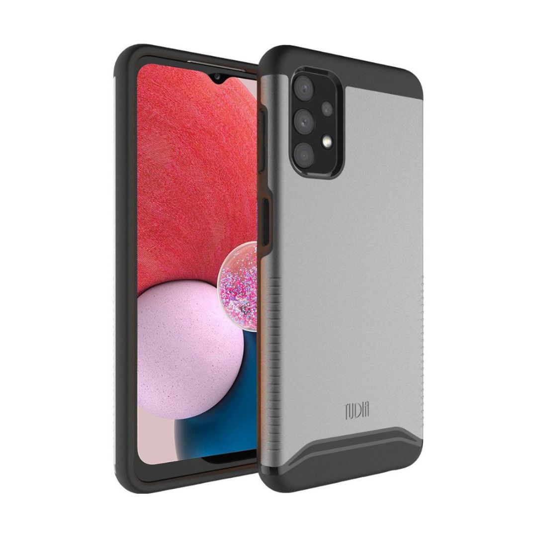 Samsung Galaxy A13 4G phone case MERGE dual layer heavy duty protective cover in metallic slate color