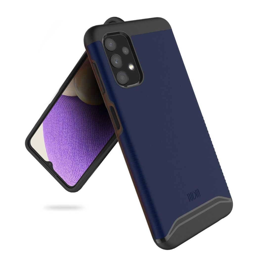 Samsung Galaxy A32 5G phone case MERGE heavy duty dual layer protective case in indigo blue color, shockproof and durable cover