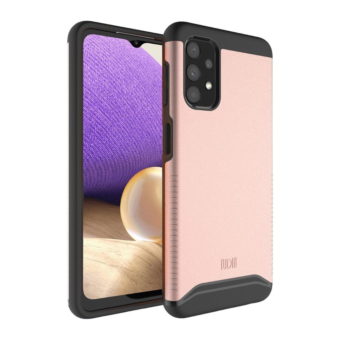 Samsung Galaxy A32 5G phone case MERGE heavy duty dual layer shockproof protective cover in rose gold color