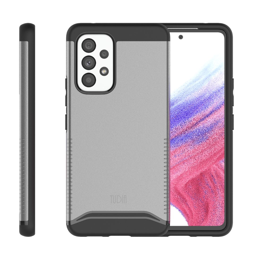 TUDIA MERGE Heavy Duty Dual Layer Case for Samsung Galaxy A53 5G in Metallic Slate – Rugged Shockproof Phone Cover with Slim Protective Design