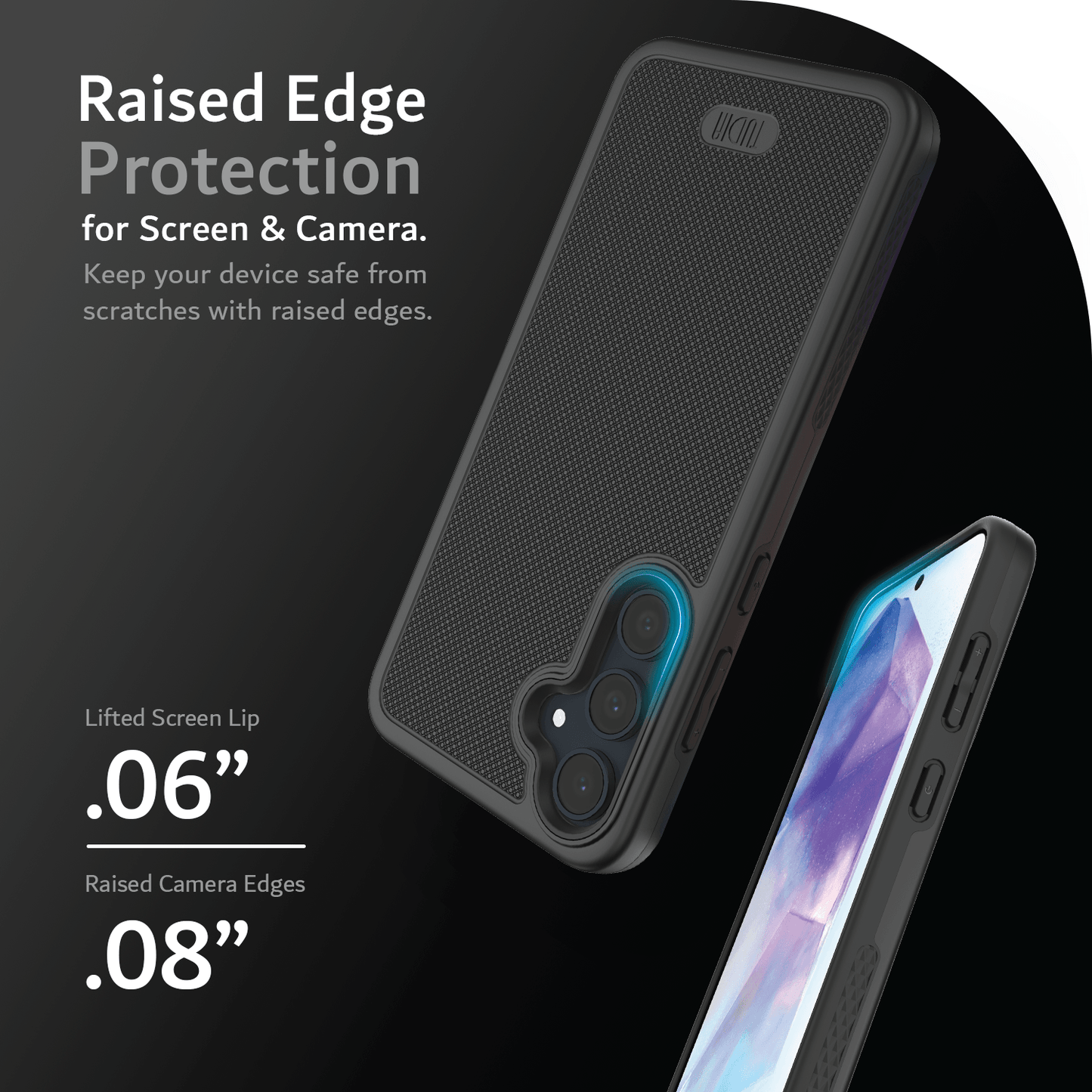 Samsung Galaxy A55 5G MergeGrip case with heavy duty dual-layer protection and raised edges for screen and camera safety