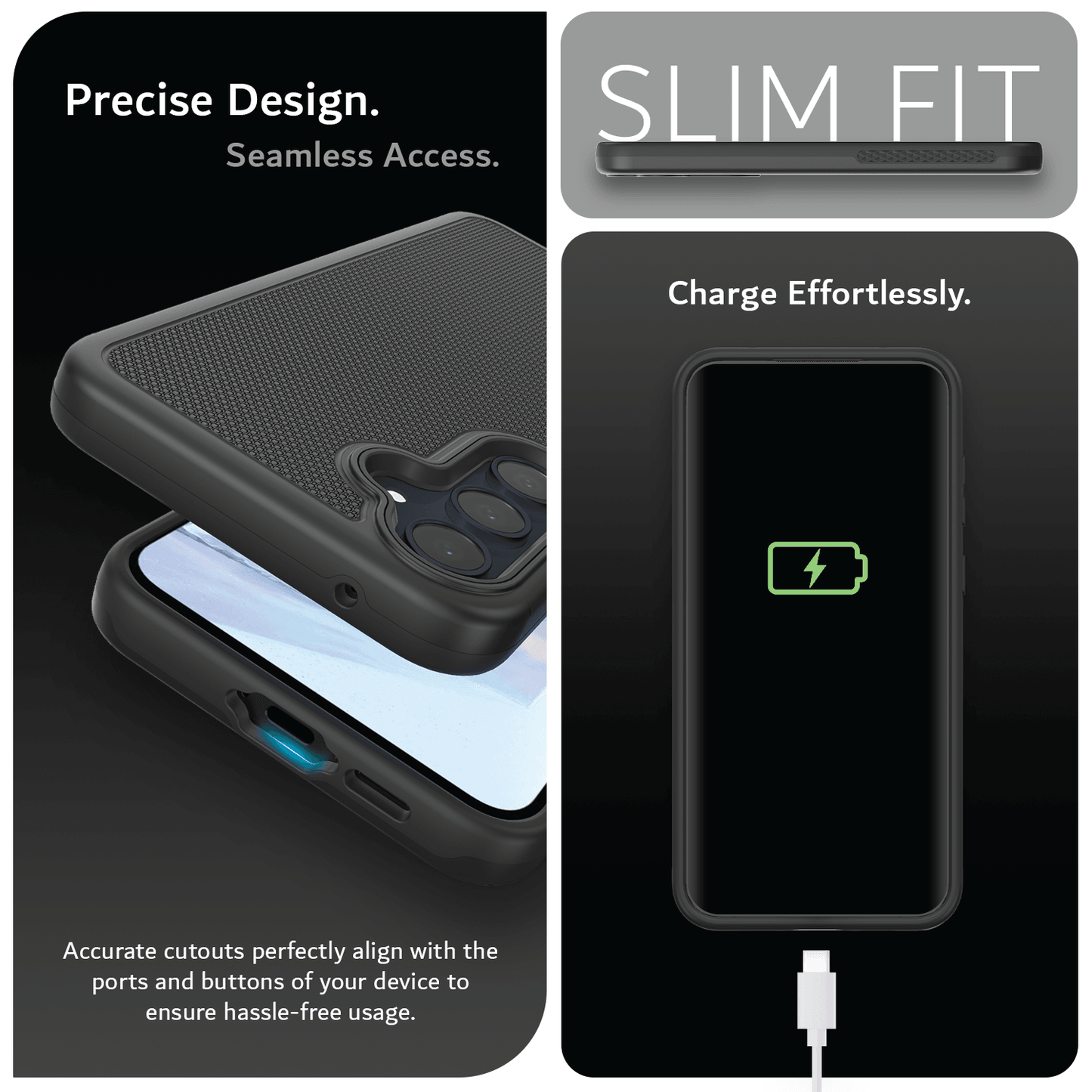 Samsung Galaxy A55 5G MergeGrip case – heavy duty slim shockproof protective cover with precise cutouts and seamless access