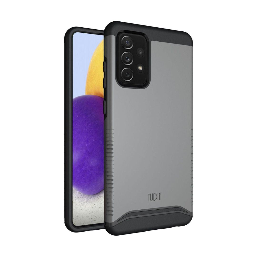 TUDIA Merge heavy duty dual-layer shockproof case for Samsung Galaxy A72 in Metallic Slate – rugged slim protective phone cover