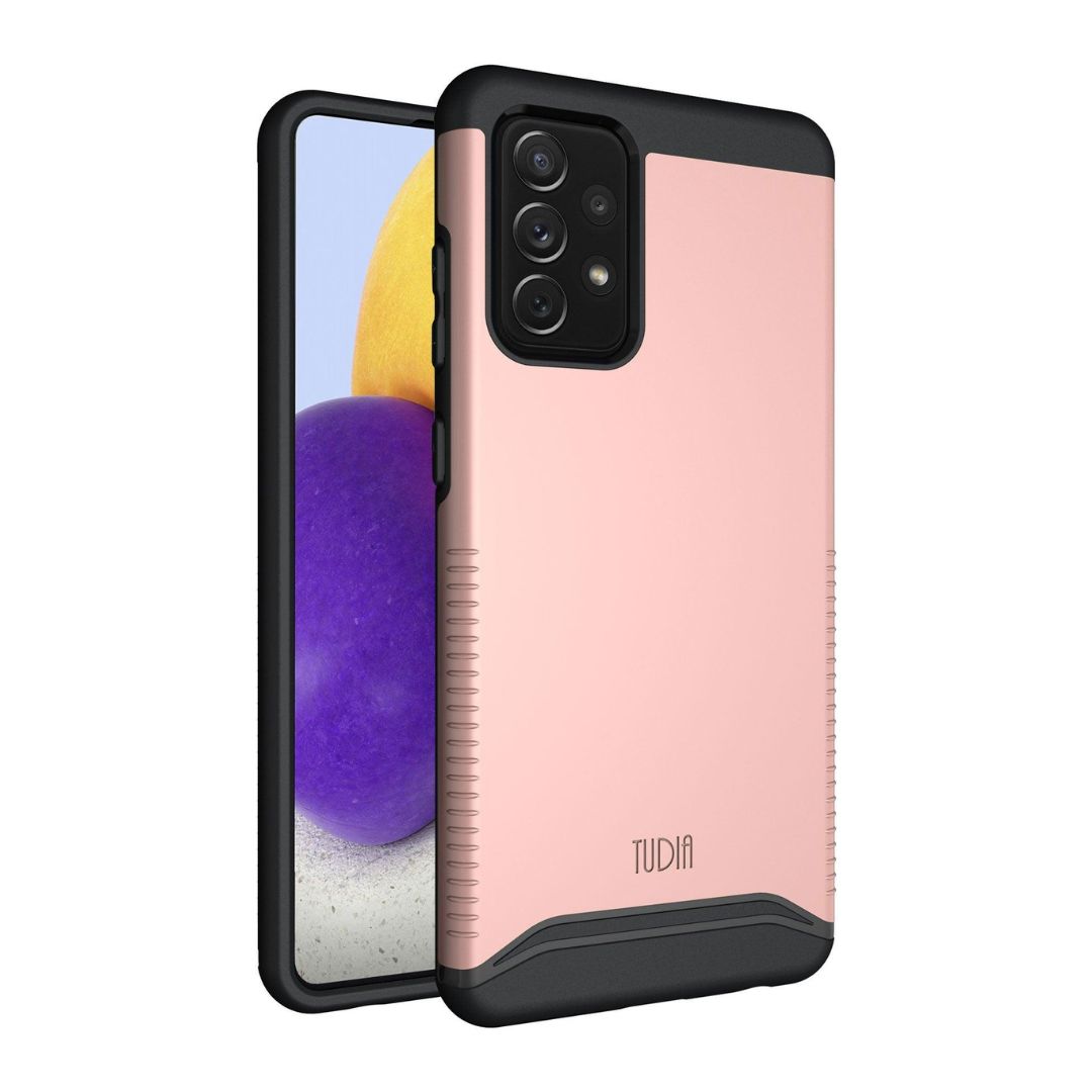Rose Gold TUDIA MERGE Heavy Duty Dual Layer Case for Samsung Galaxy A72 – Rugged Shockproof Protective Phone Cover