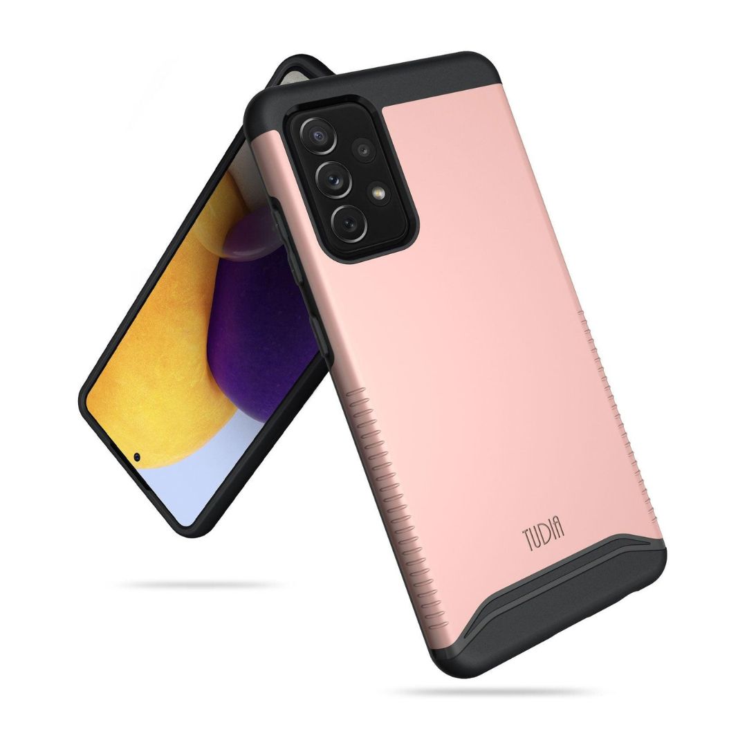Rose Gold TUDIA MERGE Heavy Duty Dual Layer Case for Samsung Galaxy A72 – Slim Shockproof Protective Phone Cover