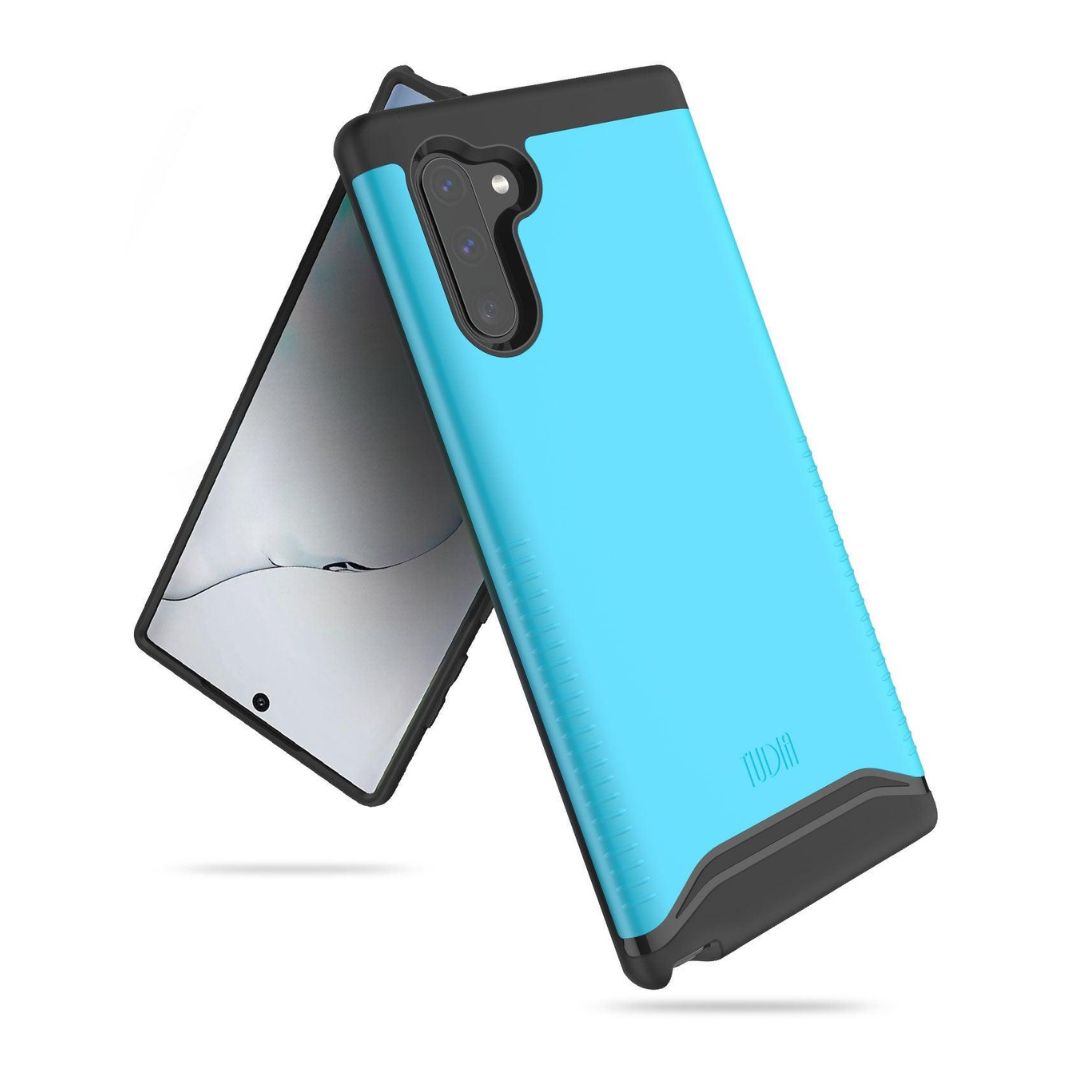 Blue heavy-duty dual-layer TUDIA MERGE case for Samsung Galaxy Note 10, rugged shockproof protective phone cover