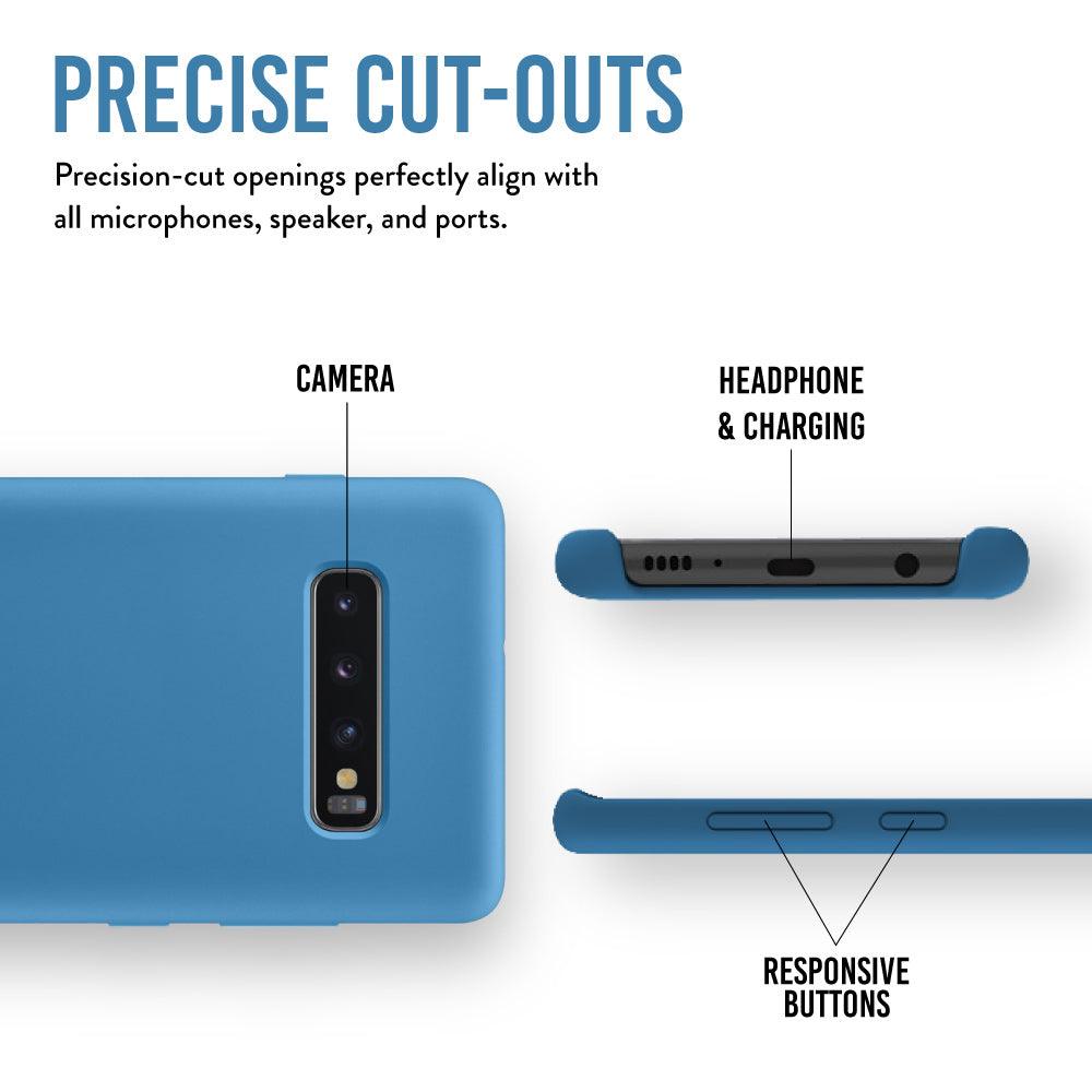 Samsung Galaxy S10 Plus Smooth Silicone Case with Precise Cutouts – Soft Slim Fit Protective Cover