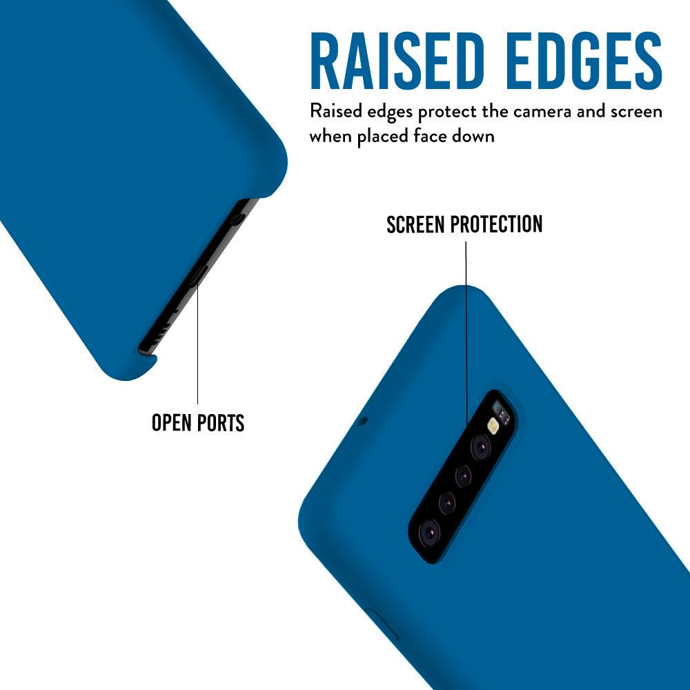 Samsung Galaxy S10 Plus Smooth Silicone Case with Raised Edges – Soft Shockproof Protective Phone Cover