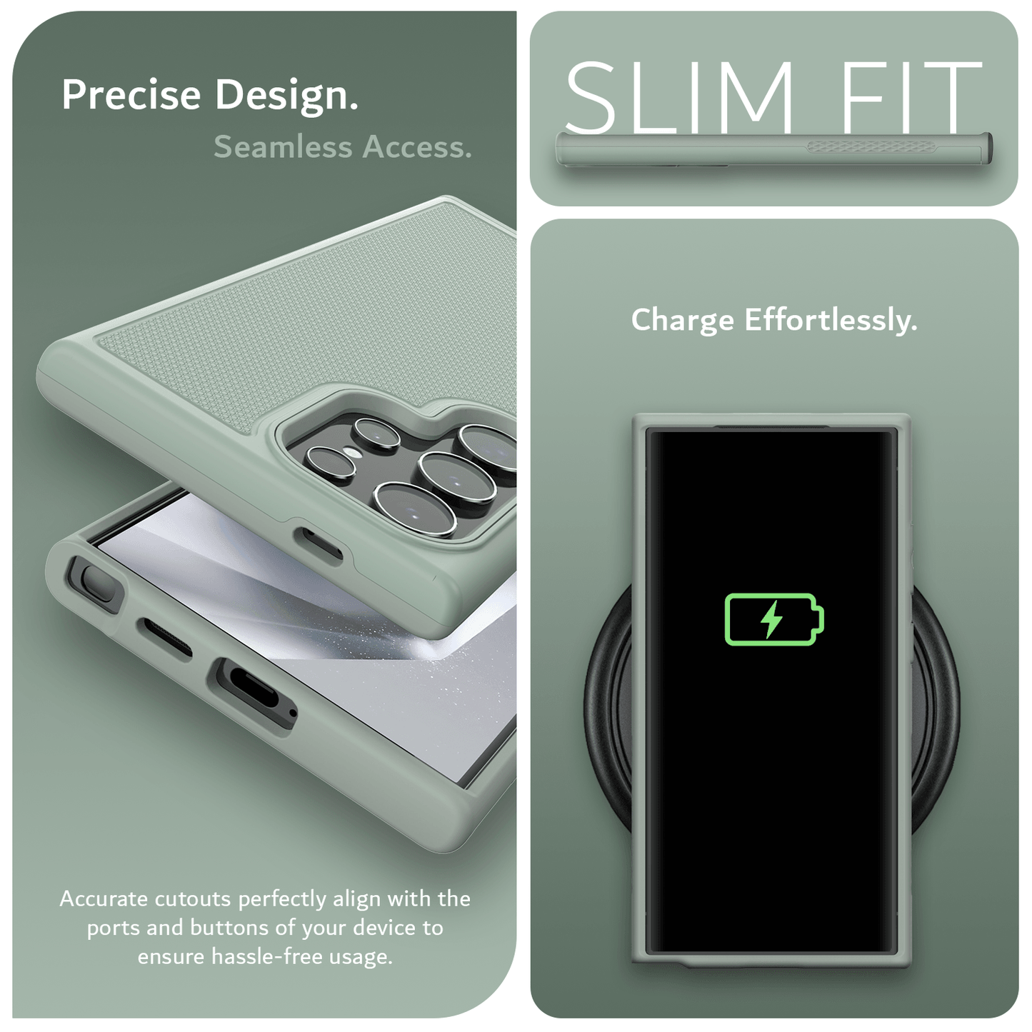 Samsung Galaxy S24 Ultra MagSafe compatible MergeGrip case with precise cutouts, slim shockproof design, and seamless access to all ports and buttons.